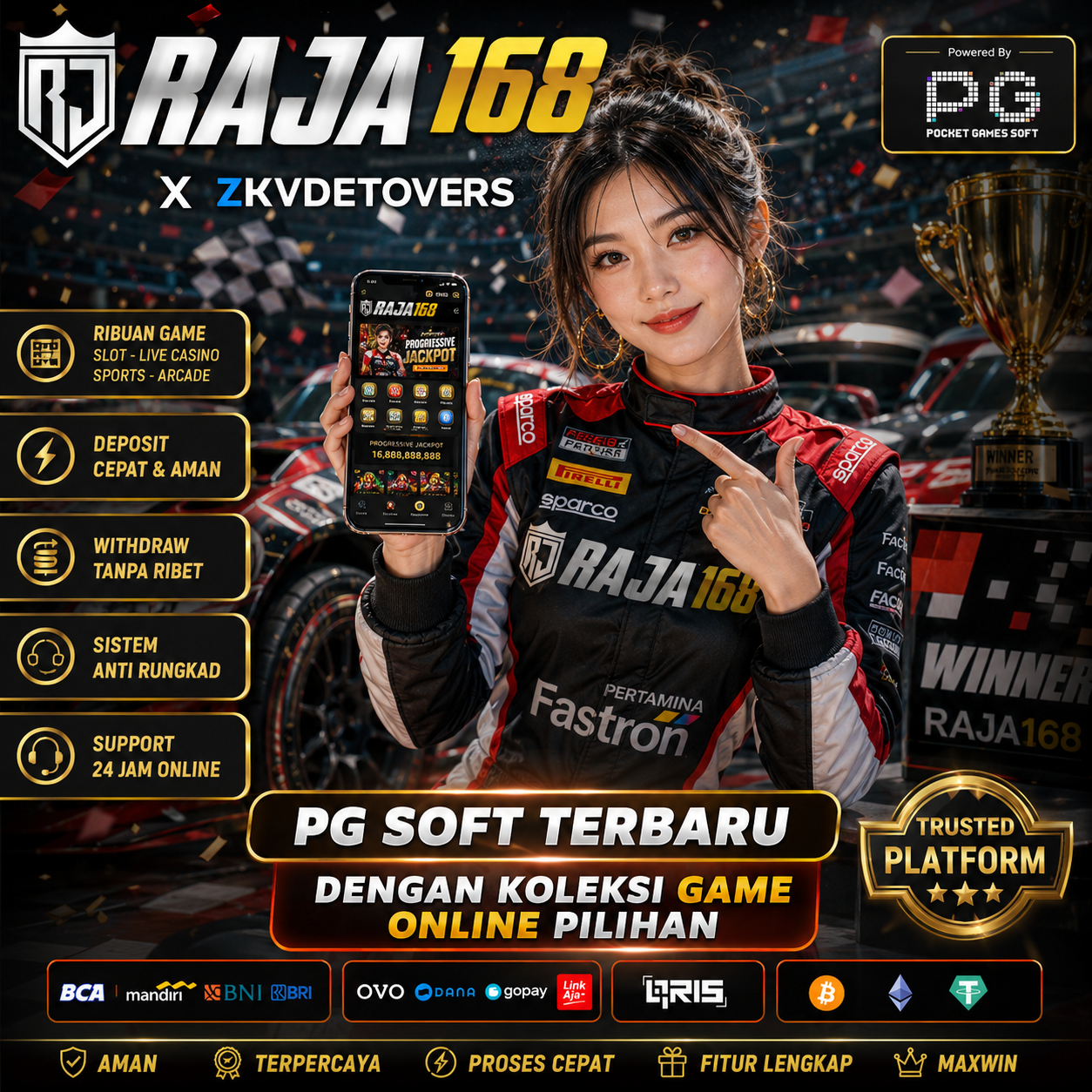 RAJA168 X ZKVDETOVERS  | PG Soft Terbaru dengan Koleksi Game Online Pilihan